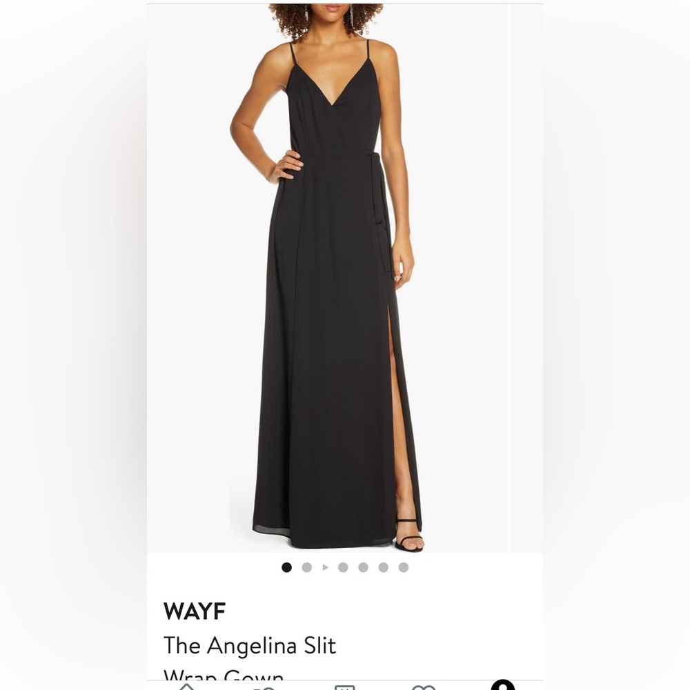 WAYF Angelina Slit Wrap Gown